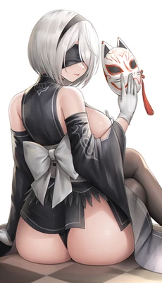 NieR Automata 2B ilustraciones completas waifu impresión de anime #147 Foto 1 de 4