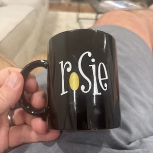 Tazza da caffè vintage Rosie O'Donnell Show - promo talk show 1996 - ceramica nera - Foto 1 di 11
