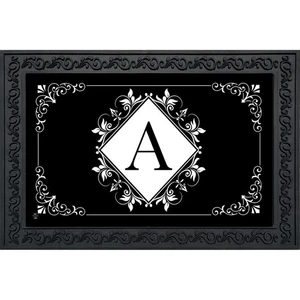 Briarwood Lane schwarz-weiß Monogramm A Fußmatte - Bild 1 von 4