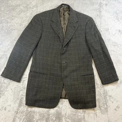 Vintage Giorgio Armani Men’s Blazer Made In Italy 100% Wool Plaid 40S Sport Coat - Image 1 of 4