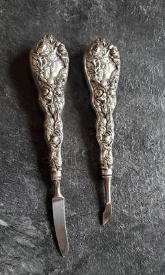Antiguo juego de tocador de cutículas de plata esterlina Art Nouveau figurativo de F&B DE-CHST Foto 1 de 4