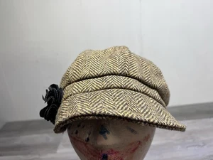 Mucros Weavers Killarney Ireland Classic Damen Zeitungsjungenmütze Wolle Fischgrätmuster - Bild 1 von 8