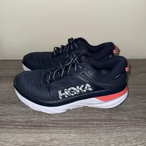 Hoka One One W Bondi 7 Women’s Size 10.5 Navy Blue Running Shoes 1110519-BIBBL - Picture 1 of 6