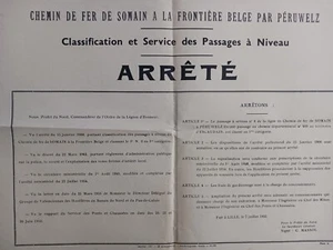 AFFICHE 1957 CHEMIN DE FER DE SOMAIN A LA FRONTIERE BELGE PAR PERUWELZ - Picture 1 of 2