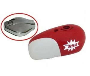 BSA SPITFIRE HORNET 2 GALLON RED WHITE PAINT FUEL TANK + CAP - Picture 1 of 10