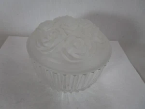 Vintage Bohemia Lead Crystal Covered Box Candy Bowl Czech Republic Frosted Lid - Picture 1 of 10