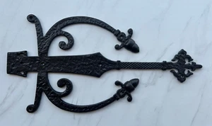VINTAGE CAST IRON VICTORIAN STYLE ORNATE DESIGN DUMMY FALSE HINGE DOOR FRONT - Picture 1 of 6