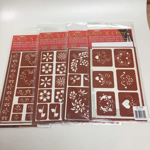 Lot of 4 Over n Over Glass Etching Reusable Stencils - Picture 1 of 6