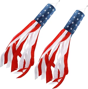 4th of July Decorations,40 Inch American Windsock Heavy Duty,Patriotic Fourth,, - Picture 1 of 12