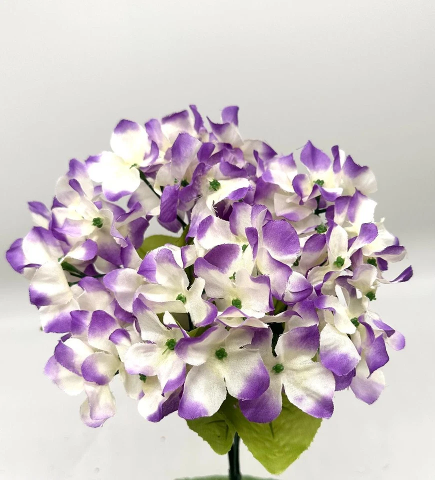 2 arbustos de hortensia 6 cabezas ramo de seda flores artificiales - 12 pulgadas de alto Foto 1 de 1