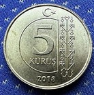 New Listing2018 Turkey 5 Kurus Coin Bu Unc #Zl130