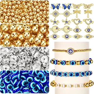 920 Pieces Evil Eye Beads for Jewelry Making Includes 20 Evil Eye Rhinestone Cha - Picture 1 of 7