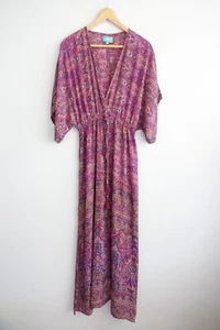Lily T Maxi Dress Womens Medium Large 12 14 Colourful Paisley Tassels Boho Gypsy - Picture 1 of 19