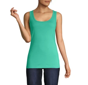 St. Johns Bay Womens Scoop Neck Tank Top Blouse Mint Green 100% Cotton Medium M - Picture 1 of 2
