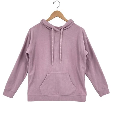Marc New York Hoodie Womens Small Pink Ribbed Long Sleeve Drawstring Pullover - Image 1 of 4