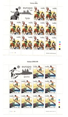 Malta 1981 EUROPA Stamps Traditions and Folklore MNH Sheets of 10 - Image 1 of 3