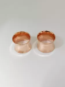 925 Sterling Silver 18k Rose gold plated handmade Plug Tunnel - Picture 1 of 21