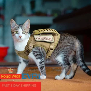 Tactical Cat Harness for Walking Escape Proof Adjustable Pet Vest Harness Soft - Picture 1 of 15