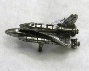Pewter NASA Space Shuttle Rocket Die Cast Lapel Collar Pin Tie Tac New USA - Picture 1 of 7
