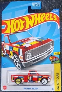 Hot Wheels '69 Chevy Pickup Red 108/250 HW Art Cars 4/10 2022 - Picture 1 of 2