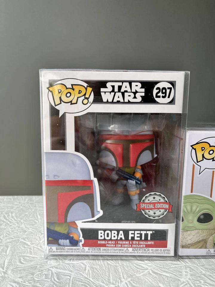 Star Wars - Boba Fett Vintage Pop! Vinyl #297 - Special Edition + Protector - image 1 of 1