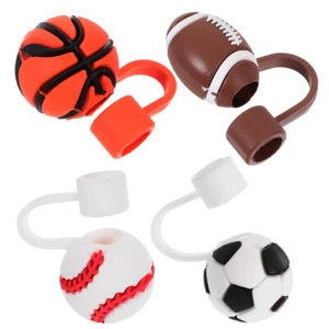 4pcs Straw Covers Caps Toppers Reusable Silicone Straw Tips Lids Protectors for - Picture 1 of 12