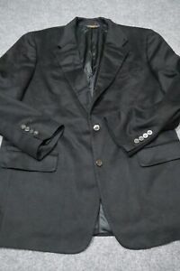 Brooks Brothers Blazer Mens 44 Regular Black Cashmere Jacket Business USA Made