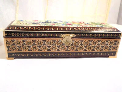 KHATAM GESCHENKBOX HOLZ PERSIEN INTARSIEN HANDMALEREI - Bild 1 von 4