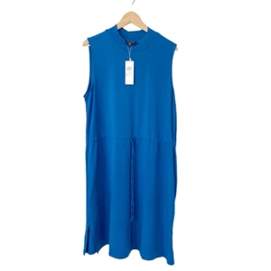 Nuevo con etiquetas Vestido Eileen Fisher Jersey Cuello Simulado Sin Mangas Marino Talla XL - Imagen 1 de 6