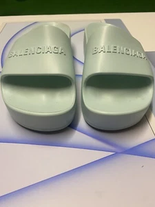 Balenciaga Gummipantoffeln Gr. 40 mint - Bild 1 von 1