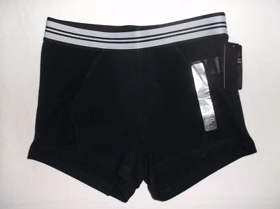 Forever 21 女式活动条纹腰网纱插入短裤 XS S M 黑色 nwt — 第 1/2 张图片