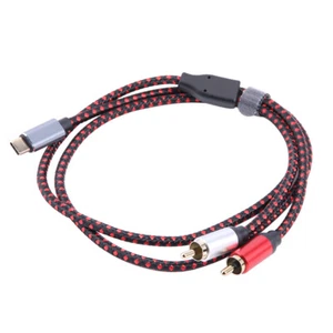 1m USB Type C to 2 RCA Male Tablet Speaker Audio Cable for - Photo 1/11