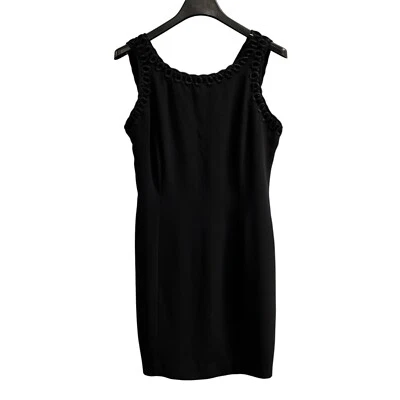 Платье женское Studio Pat Argenti 12 черное шифоновое сменное миди бархатное детальное событие - Изображение 1 из 4