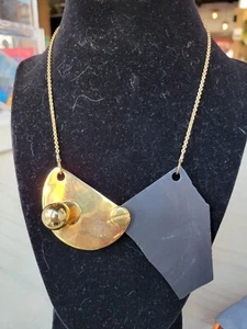 Alexis Bittar - preowned assymetrical gold onyx shard vintage necklace - Picture 1 of 3