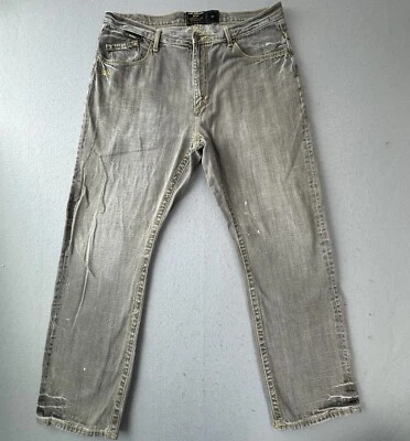 Jeans masculino vintage Akademiks 38 cinza folgado perna larga jeans solto Y2K - Imagem 1 de 4