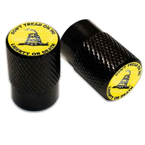 2 tapas de válvula de motocicleta moleteadas de aluminio negro - NO ME PISES TT119 Foto 1 de 1