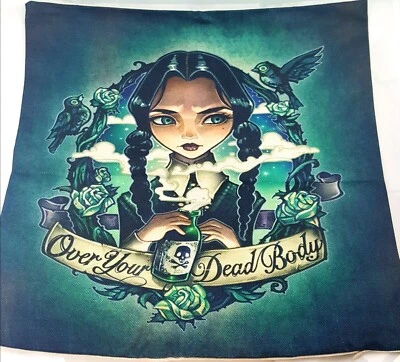 Wednesday Addams Pillow Case - Gothic Pillow Pinup Poison Addams Family Pillow - Image 1 of 2