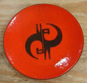 6,5" MCM EMAILLIERTE SCHALE/SÜSSIGKEITEN/SCHMUCKSCHALE MODERNIST ABSTRAKT INITIALEN AR? - Bild 1 von 6