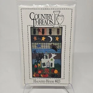 Country Threads Halloween Haunted House Wall Quilt Pattern #413 16 x 28 1995 - Picture 1 of 4