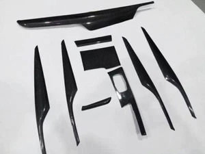 Para BMW Serie 5 G30 2018+ 9 piezas/juego de acabado interior fibra de carbono brillo negro LHD - Imagen 1 de 6