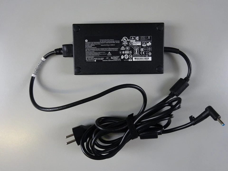 Original HP 200 Watt Netzteil Mittel-Pin. 4,5x3,0mm blau 19.5V 10,3A - Bild 1 von 3