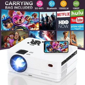 Native 1080P 5G WiFi Bluetooth Projector, CEBORY 15000LM Full HD, 300" Display - Picture 1 of 7