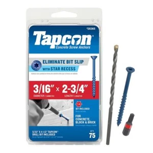Tapcon 3/16 in. in. X 2-3/4 in. L Star Flat Head High/Low Concrete Screws - Picture 1 of 1