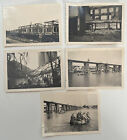 5 oryginalnych zdjęć WH,, dworzec kolejowy, most, Calais,, II wojna światowa