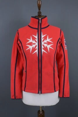 Chaqueta Bogner Roja Cremallera Completa Invierno Polar Manga Larga Fair Isle Talla S Foto 1 de 4