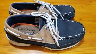 Rockport Works RK670 Women’s 7.5M Steel Toe Slip Resistant Boat/Deck Shoe Blue - Image 1 of 4