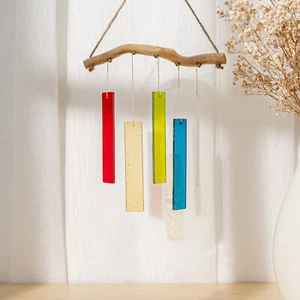 Arte de carillón de viento de vidrio, decoración de vidrieras, colgador de ventana, carillón de viento hecho a mano - Imagen 1 de 8