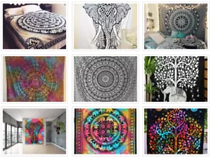 Indischer Elefanten Druck Mandala Wandteppich Wandbehang Queen & Twin Size Wandteppich - Bild 1 von 41