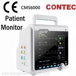8" ICU Vital Signs Patient Monitor ECG NIBP SPO2 PR RESP TEMP Cardiac Machine CE - Picture 1 of 11