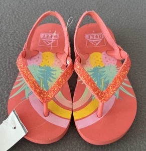 Reef Girls Little Lil Stargazer Sandal flip Flop Size 9 Toddler Kids Pink New - Picture 1 of 9